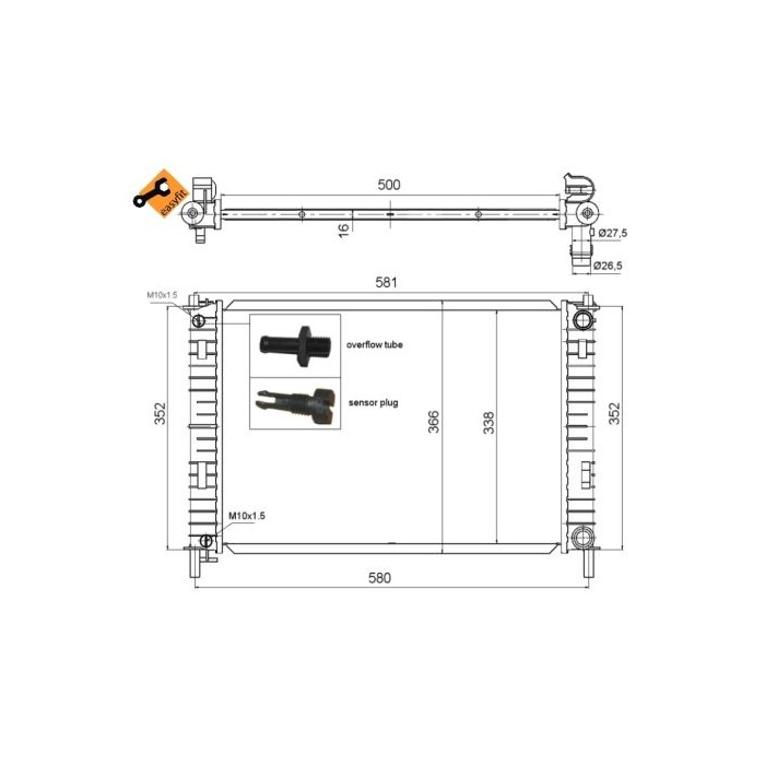NRF EASY FIT Kühler, Motorkühlung 58276
