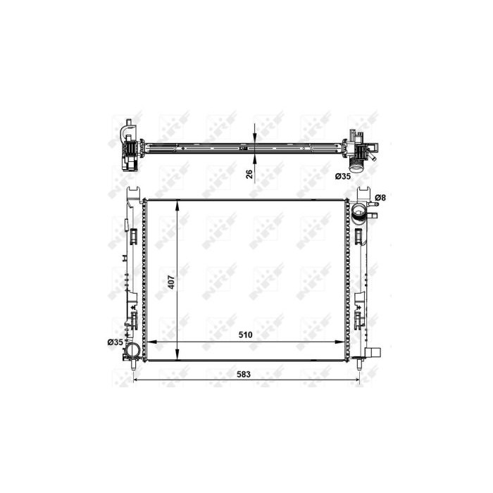 NRF Kühler, Motorkühlung 58443