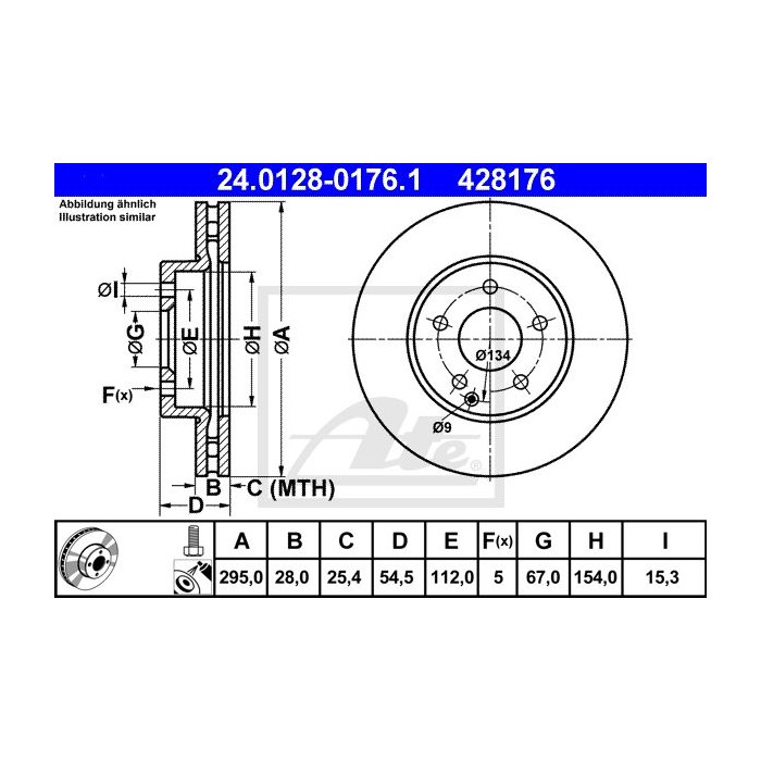 ATE Bremsscheibe 24.0128-0176.1
