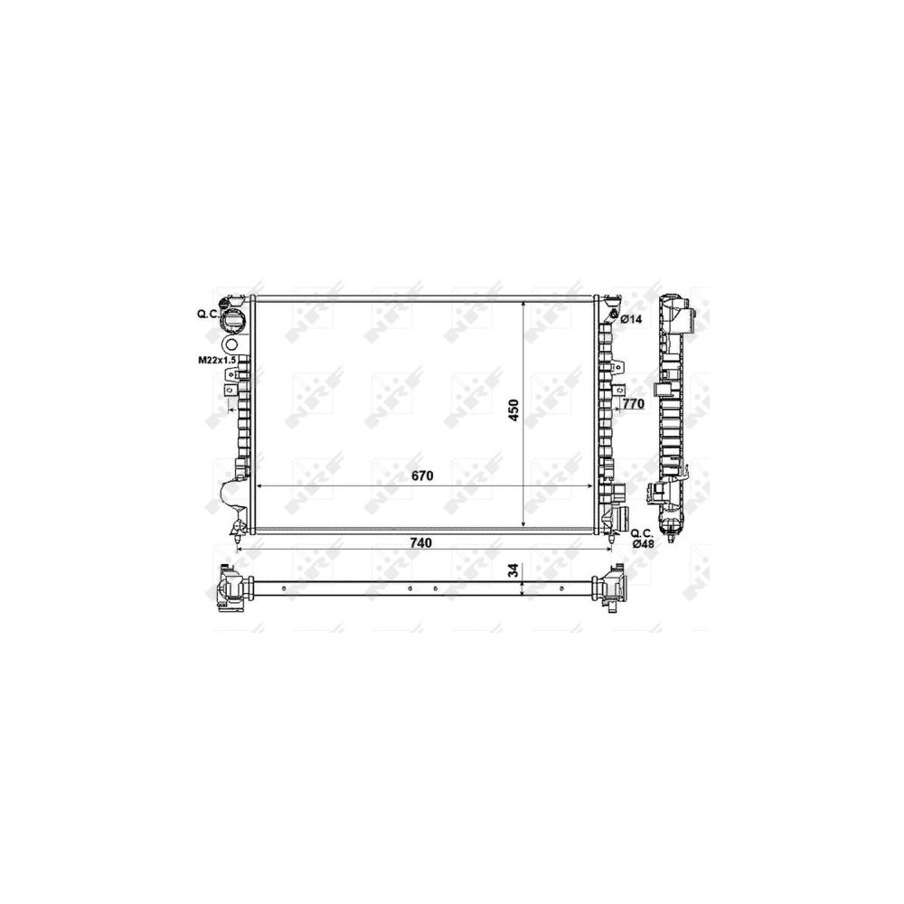 NRF Kühler, Motorkühlung 58993