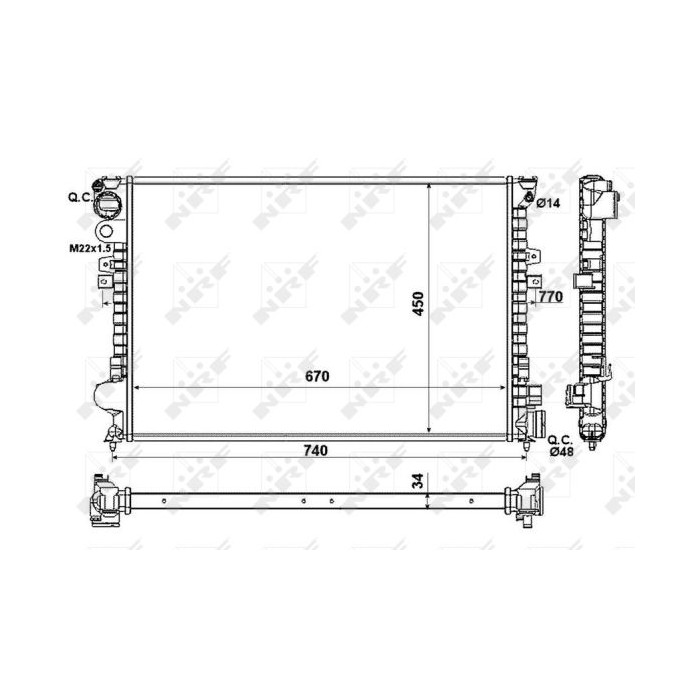 NRF Kühler, Motorkühlung 58993