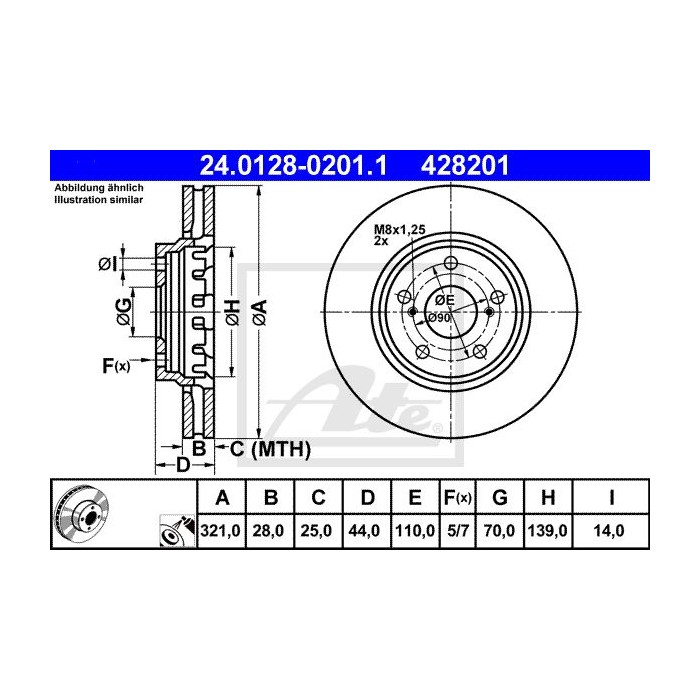 ATE Bremsscheibe 24.0128-0201.1