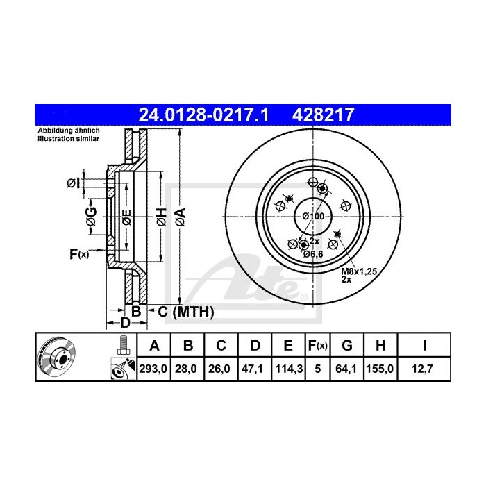 ATE Bremsscheibe 24.0128-0217.1