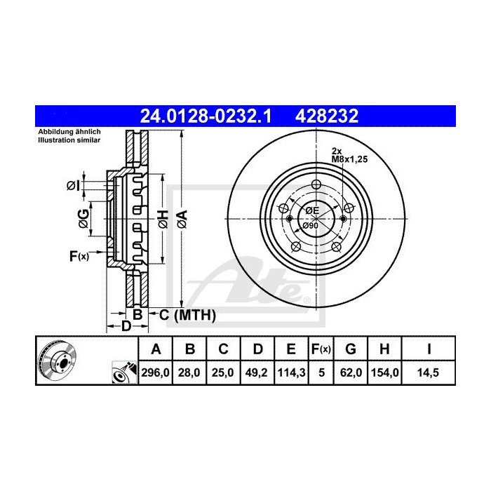 ATE Bremsscheibe 24.0128-0232.1