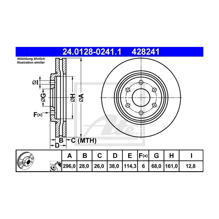 ATE Bremsscheibe 24.0128-0241.1