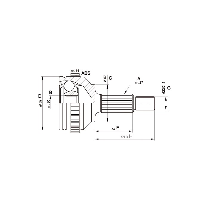 OPEN PARTS Gelenksatz, Antriebswelle CVJ5201.10