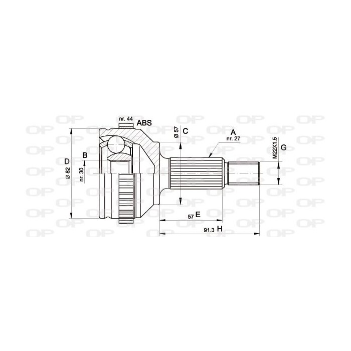 OPEN PARTS Gelenksatz, Antriebswelle CVJ5201.10