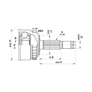 OPEN PARTS Gelenksatz, Antriebswelle CVJ5303.10