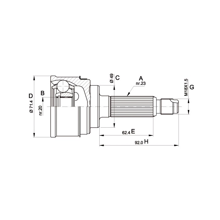 OPEN PARTS Gelenksatz, Antriebswelle CVJ5349.10