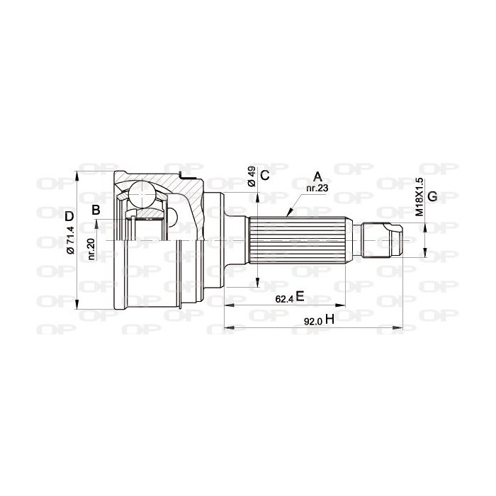OPEN PARTS Gelenksatz, Antriebswelle CVJ5349.10