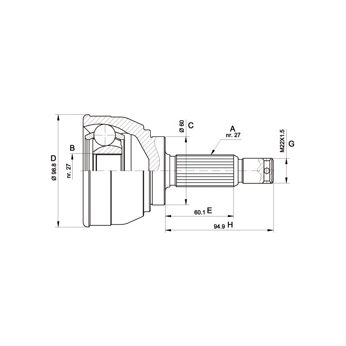 OPEN PARTS Gelenksatz, Antriebswelle CVJ5561.10