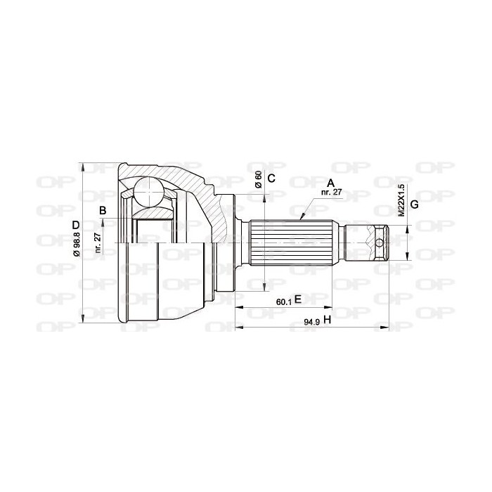 OPEN PARTS Gelenksatz, Antriebswelle CVJ5561.10