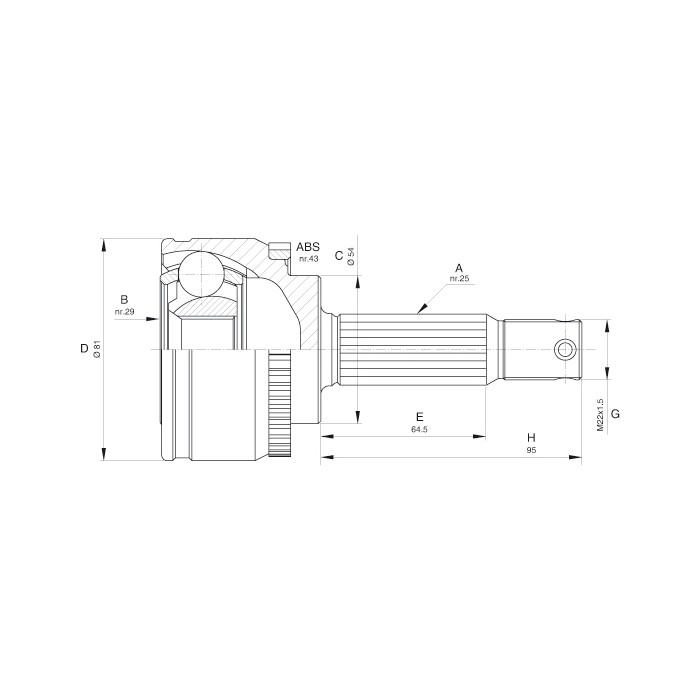 OPEN PARTS Gelenksatz, Antriebswelle CVJ5607.10