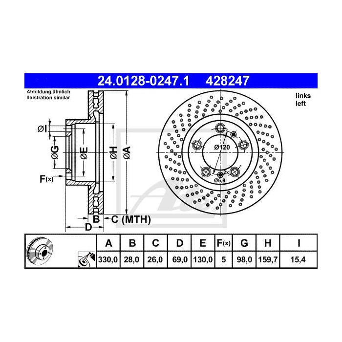 ATE Bremsscheibe 24.0128-0247.1