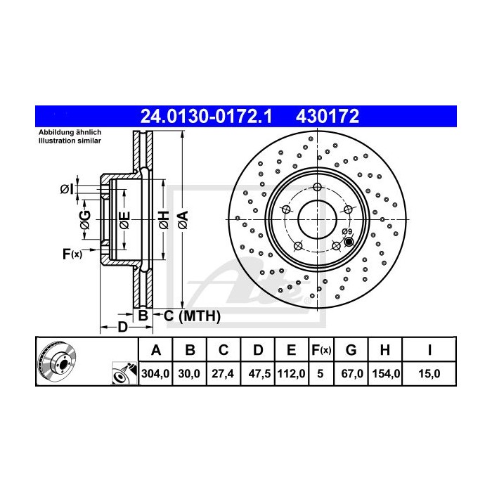 ATE Bremsscheibe 24.0130-0172.1
