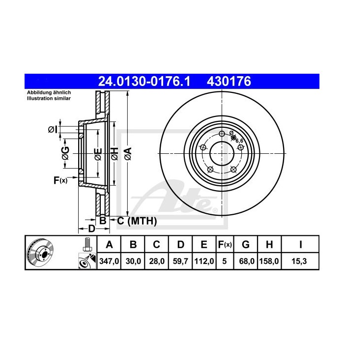 ATE Bremsscheibe 24.0130-0176.1
