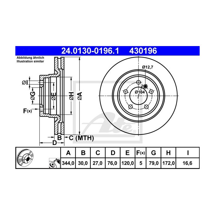 ATE Bremsscheibe 24.0130-0196.1