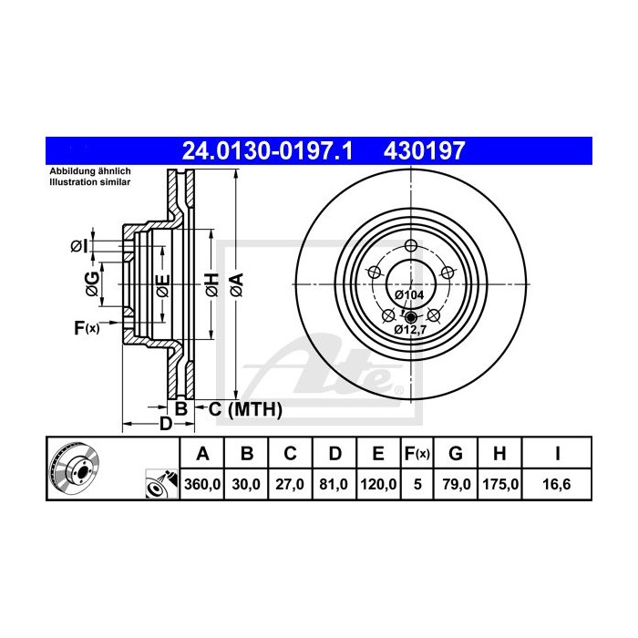 ATE Bremsscheibe 24.0130-0197.1