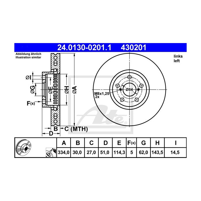 ATE Bremsscheibe 24.0130-0201.1