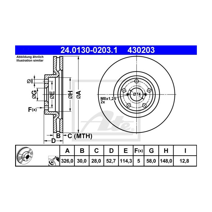 ATE Bremsscheibe 24.0130-0203.1