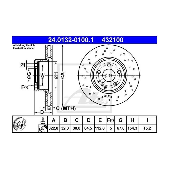 ATE Bremsscheibe 24.0132-0100.1