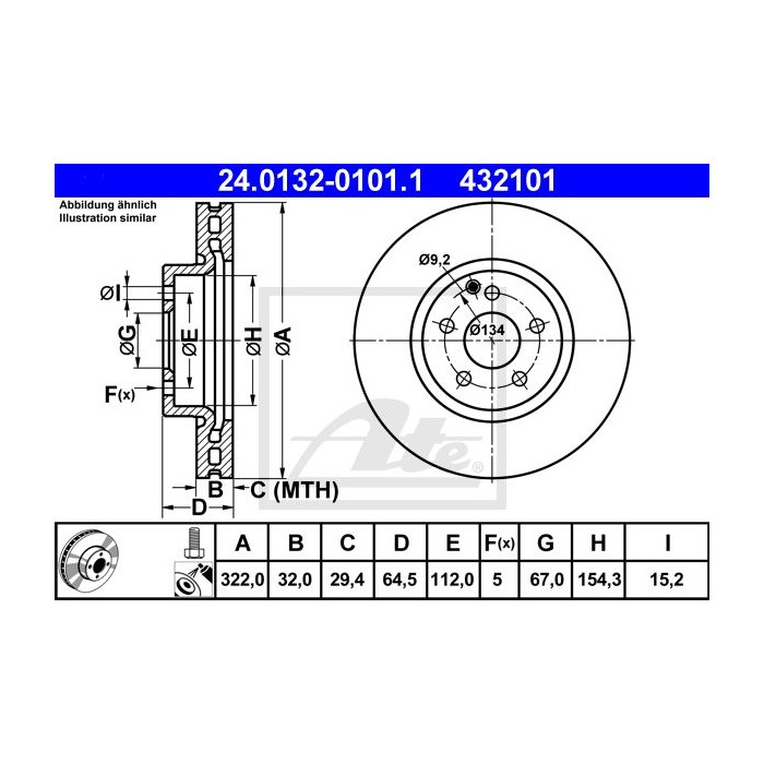 ATE Bremsscheibe 24.0132-0101.1