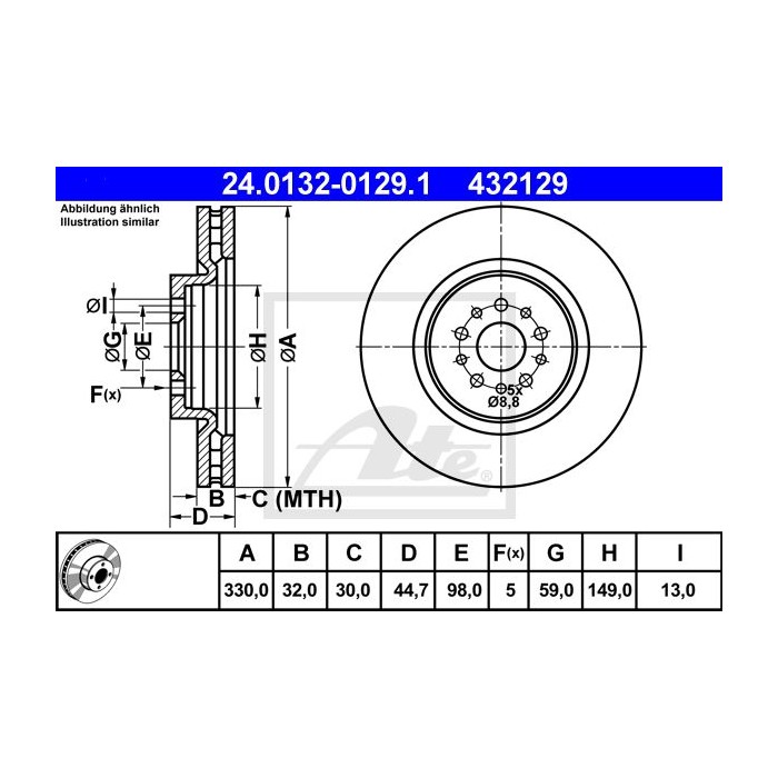 ATE Bremsscheibe 24.0132-0129.1
