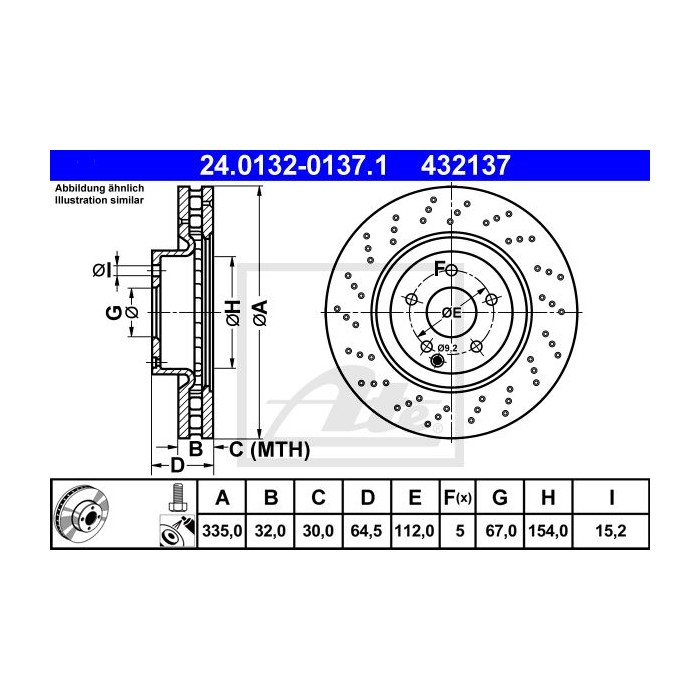 ATE Bremsscheibe 24.0132-0137.1
