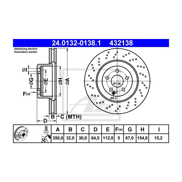 ATE Bremsscheibe 24.0132-0138.1