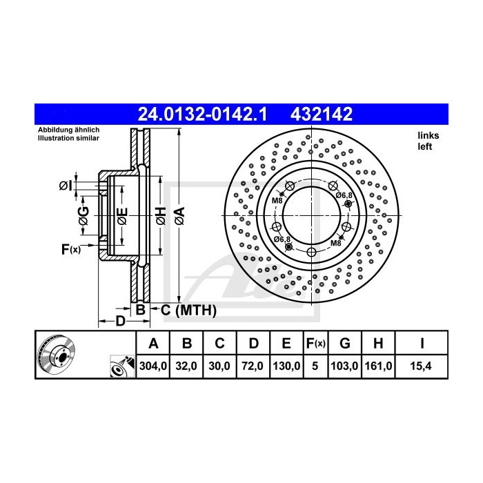 ATE Bremsscheibe 24.0132-0142.1