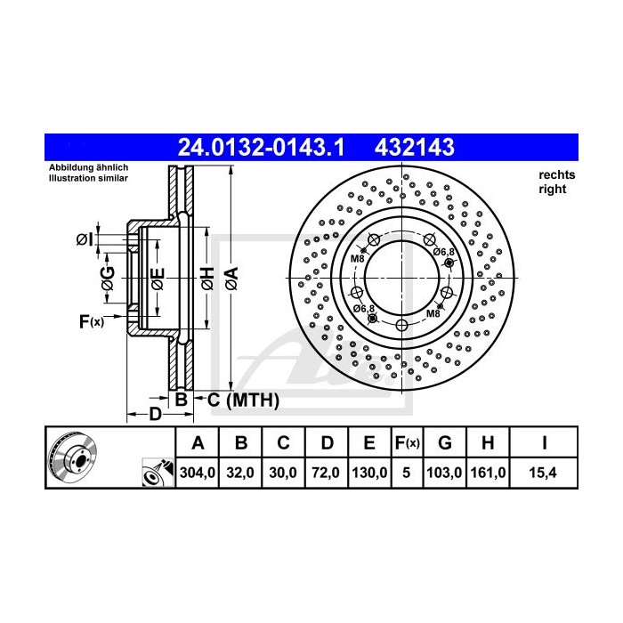 ATE Bremsscheibe 24.0132-0143.1