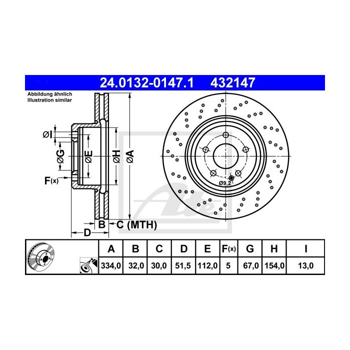 ATE Bremsscheibe 24.0132-0147.1