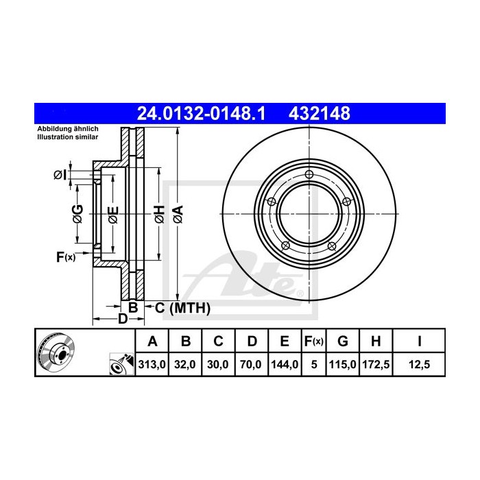 ATE Bremsscheibe 24.0132-0148.1