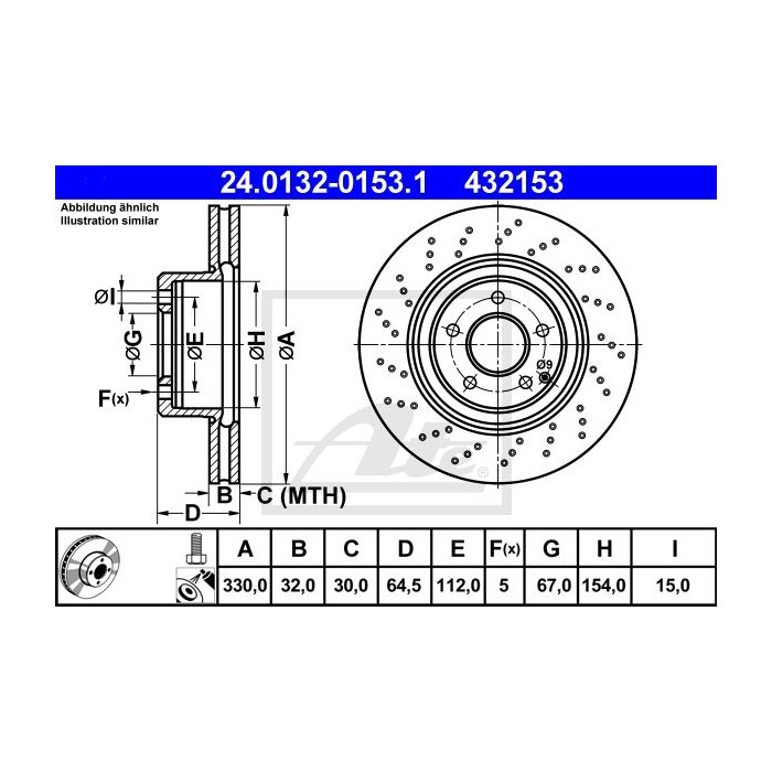 ATE Bremsscheibe 24.0132-0153.1