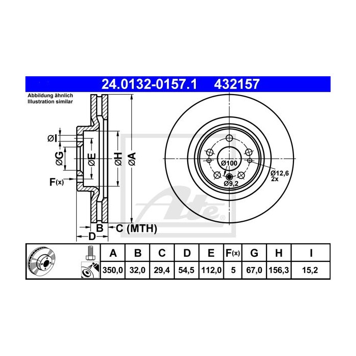 ATE Bremsscheibe 24.0132-0157.1
