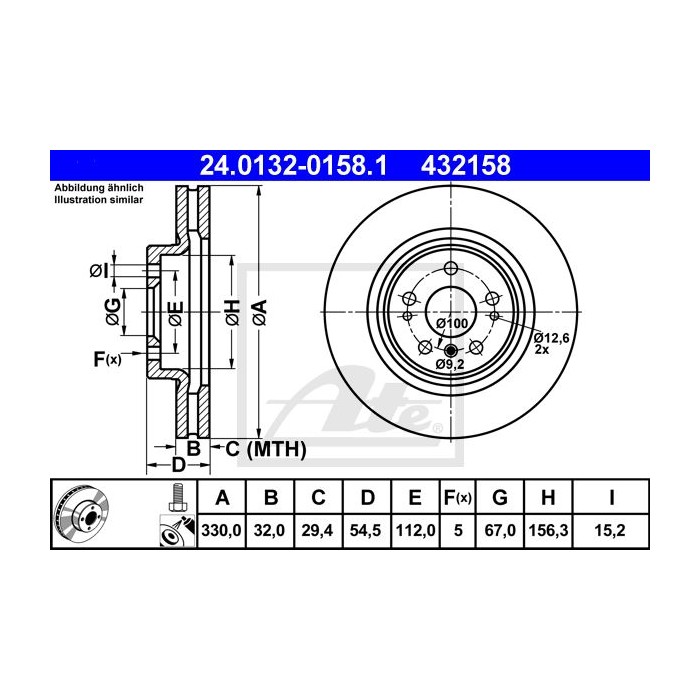 ATE Bremsscheibe 24.0132-0158.1