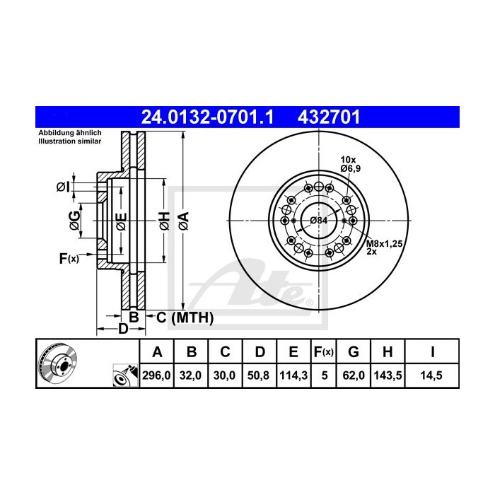 ATE Bremsscheibe 24.0132-0701.1