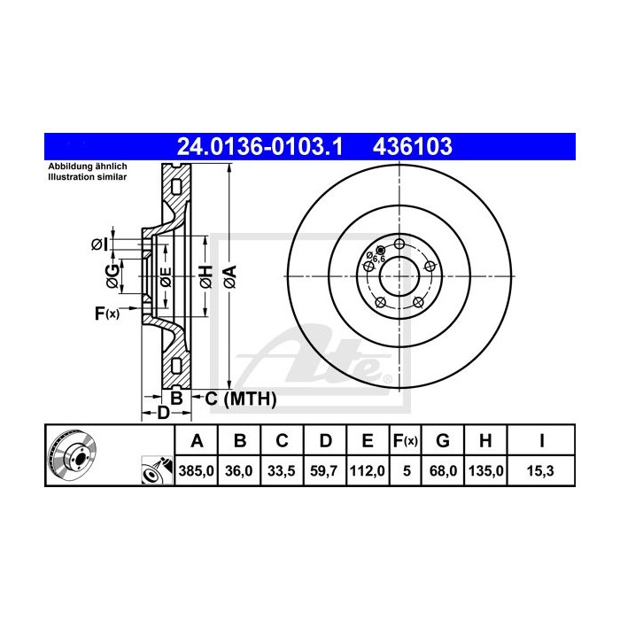 ATE Bremsscheibe 24.0136-0103.1