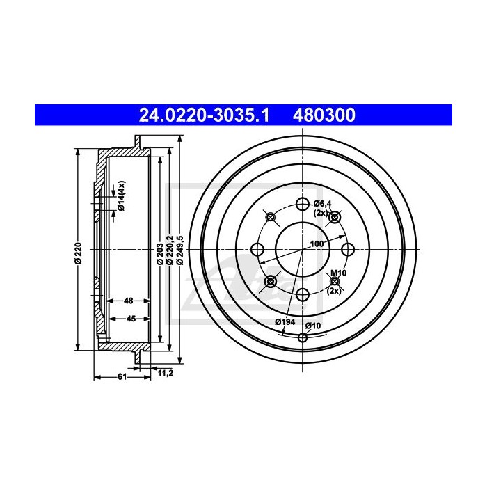 ATE Bremstrommel 24.0220-3035.1