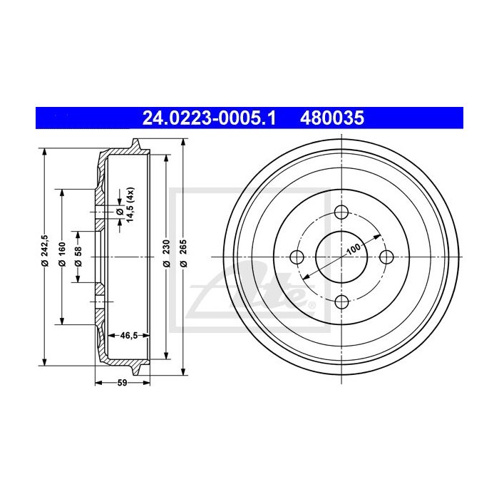 ATE Bremstrommel 24.0223-0005.1