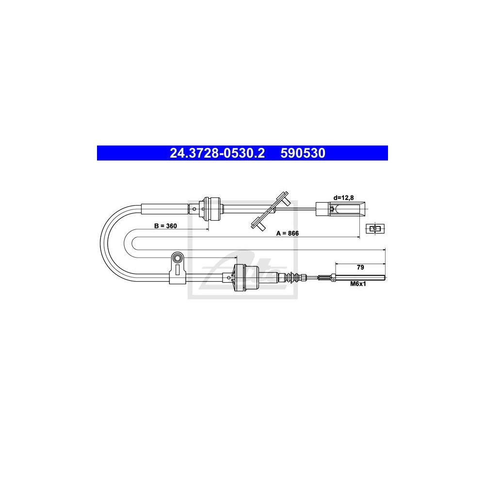 ATE Seilzug, Kupplungsbetätigung 24.3728-0530.2