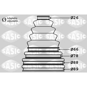 SASIC Faltenbalgsatz, Antriebswelle 1900001