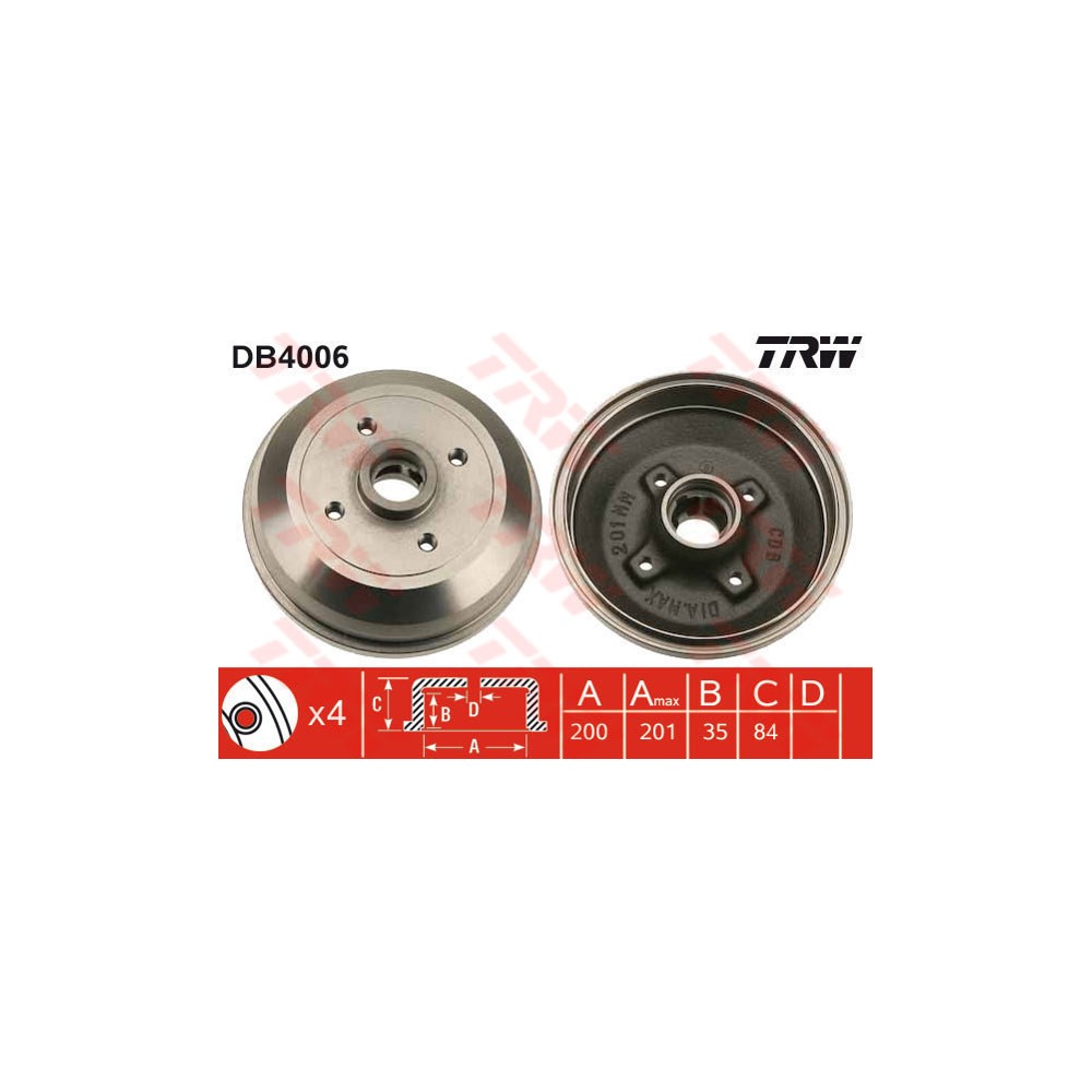 TRW Bremstrommel DB4006