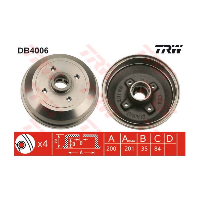 TRW Bremstrommel DB4006