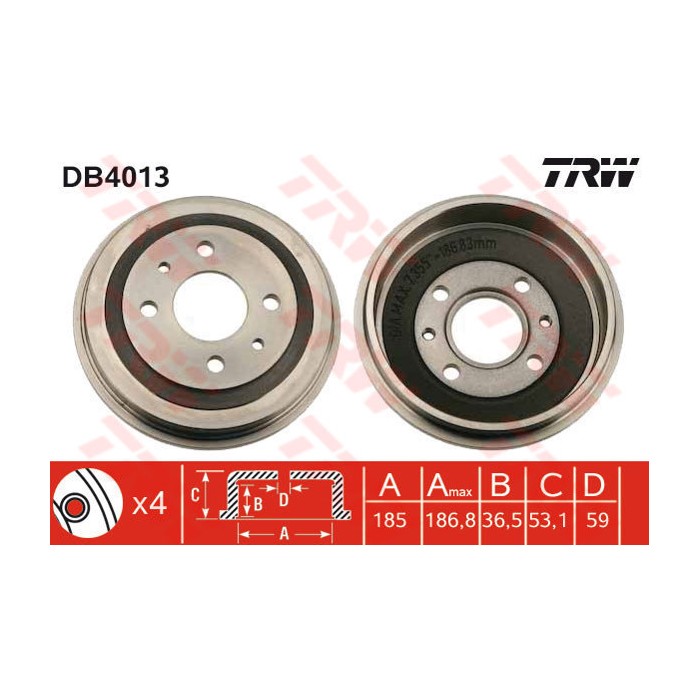 TRW Bremstrommel DB4013