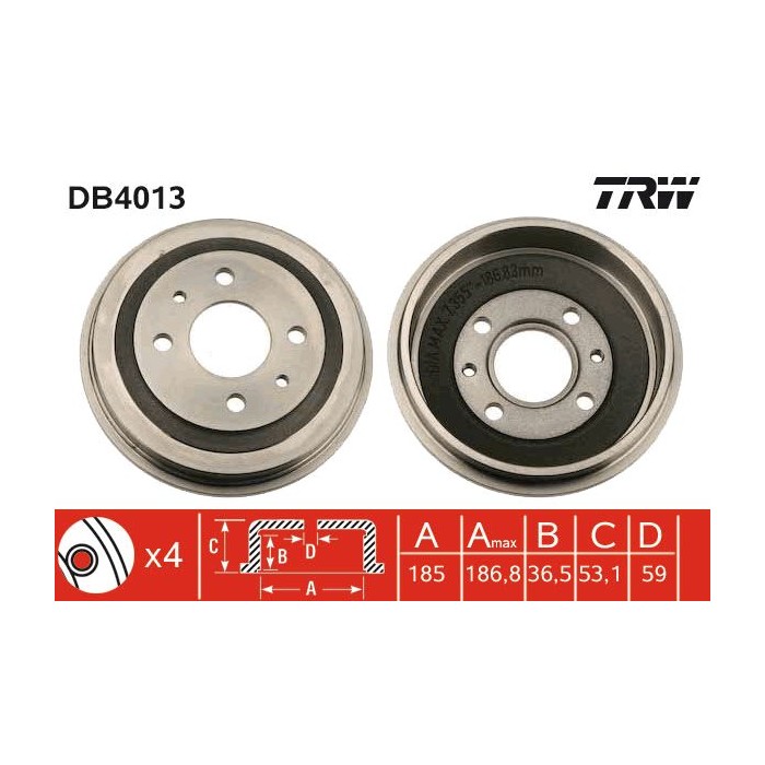 TRW Bremstrommel DB4013