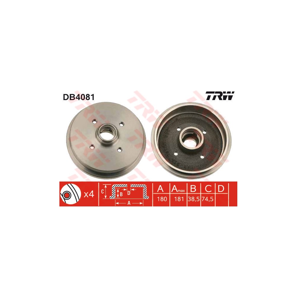 TRW Bremstrommel DB4081