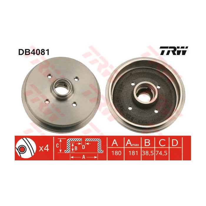 TRW Bremstrommel DB4081