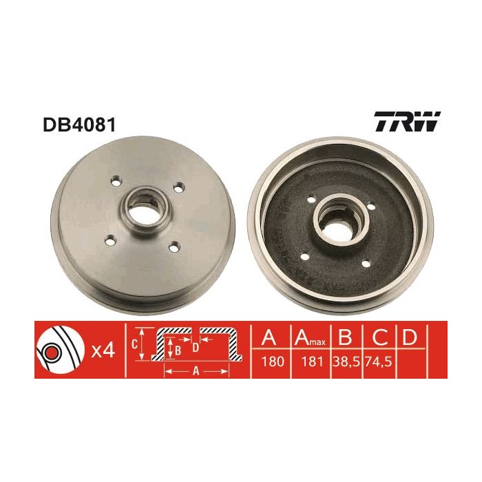 TRW Bremstrommel DB4081
