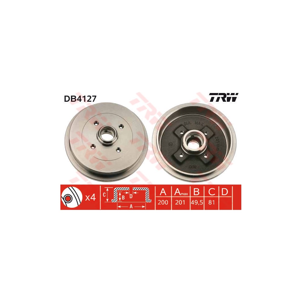 TRW Bremstrommel DB4127